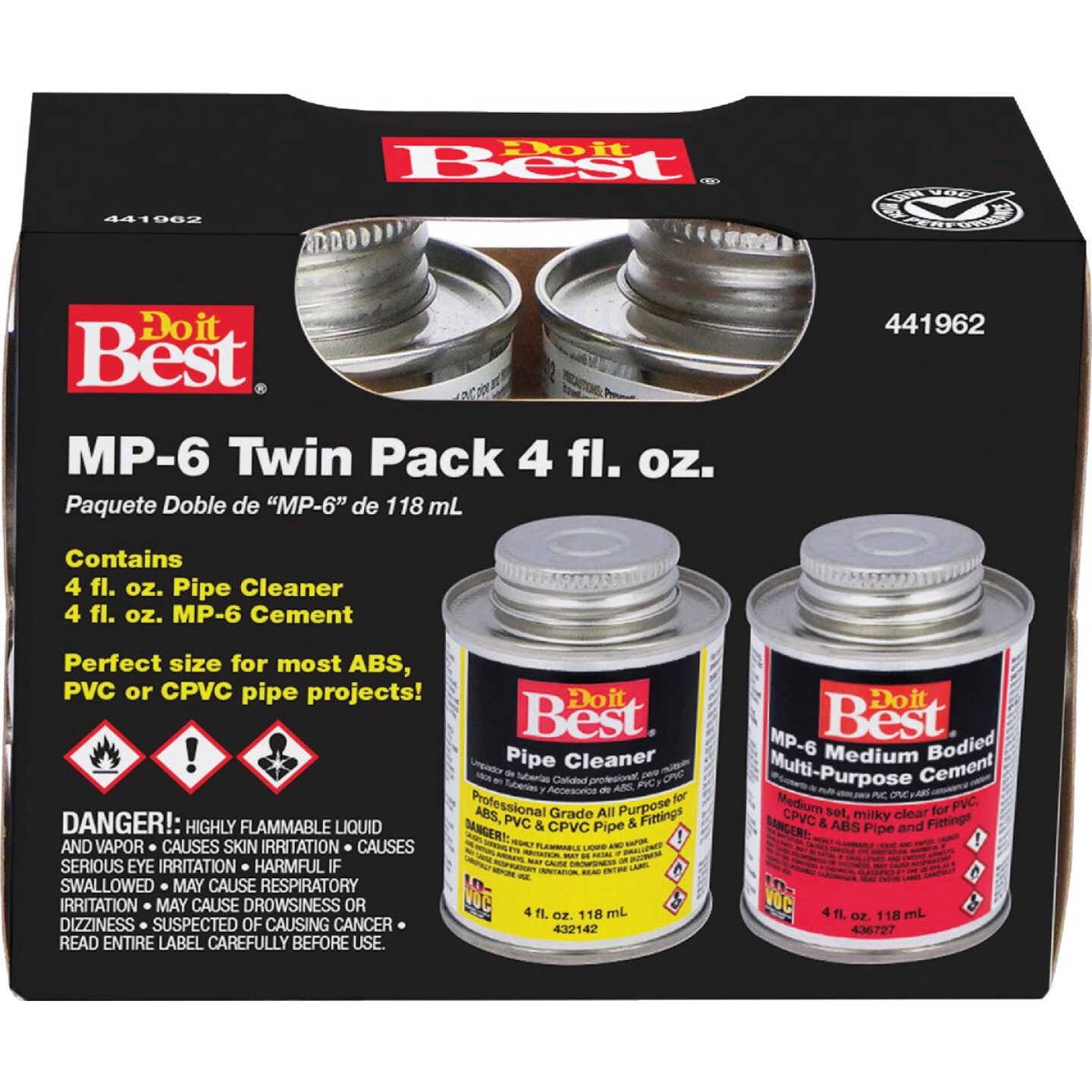 Do it Best MP-6 Pipe Cleaner & PVC Cement Kit, (2) 4 Oz. Cans Image 1