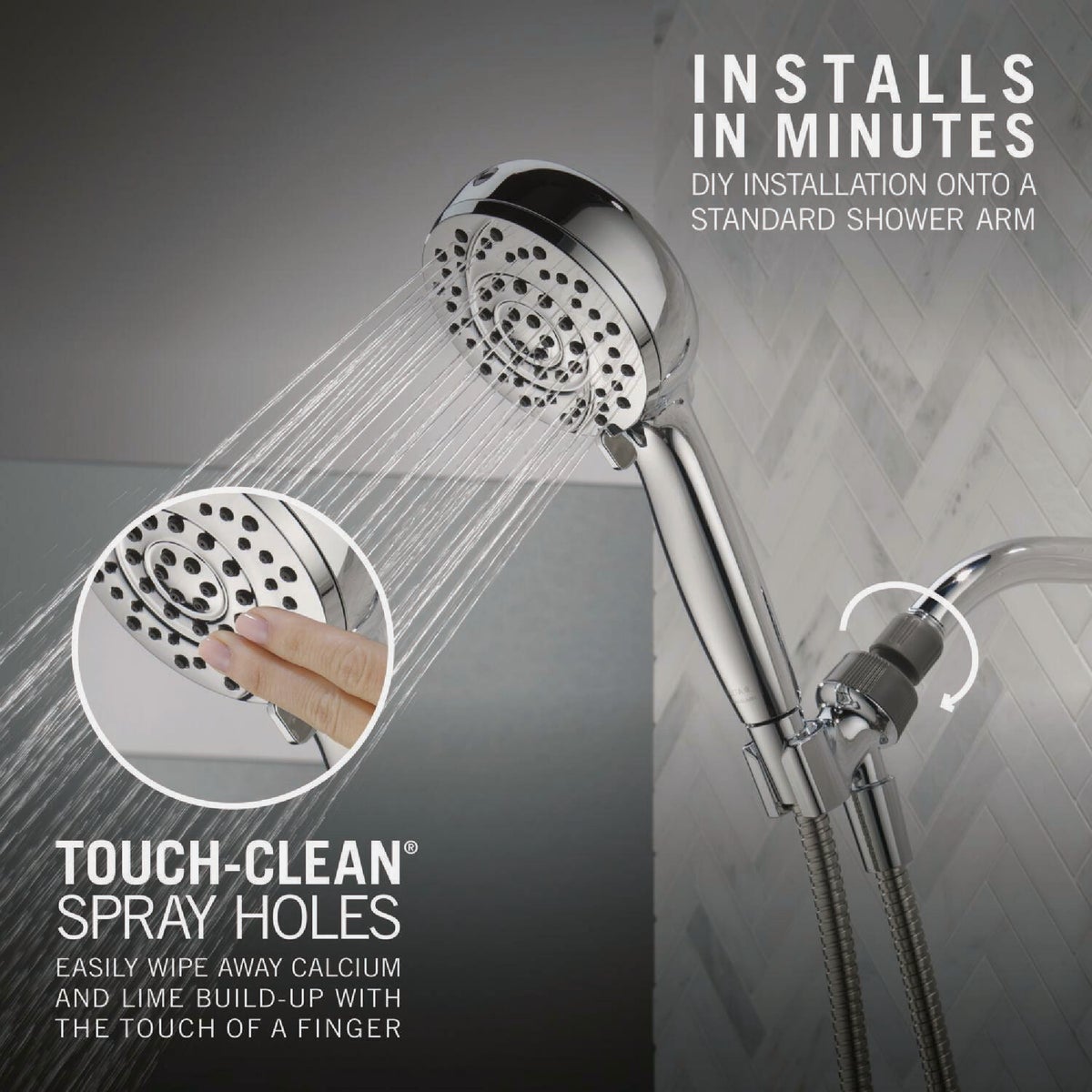Delta ProClean 6-Spray 1.75 GPM Hand Shower, Chrome Image 3