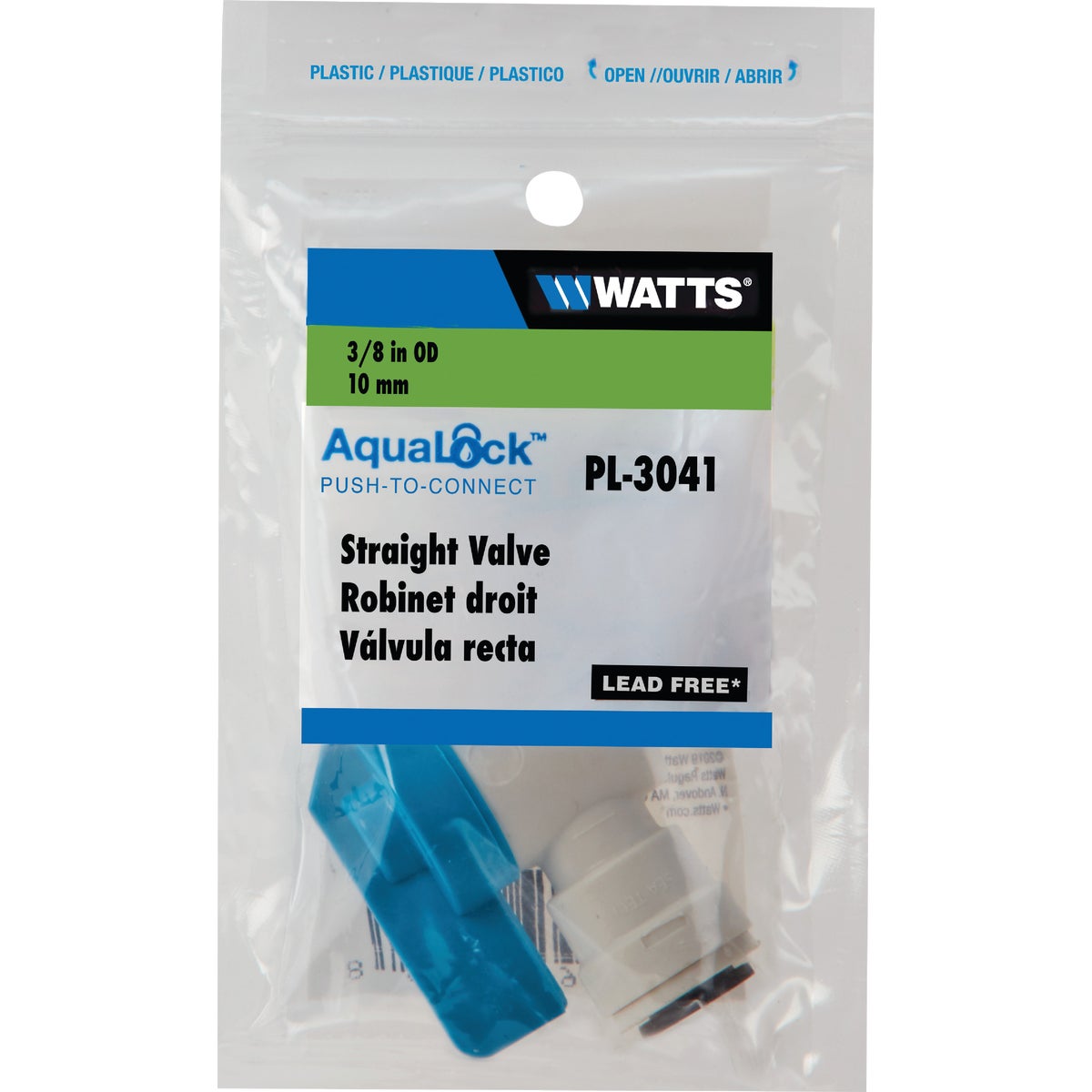 Watts 3/8 In. OD Straight Stop Plastic Plastic Push Valve Image 2