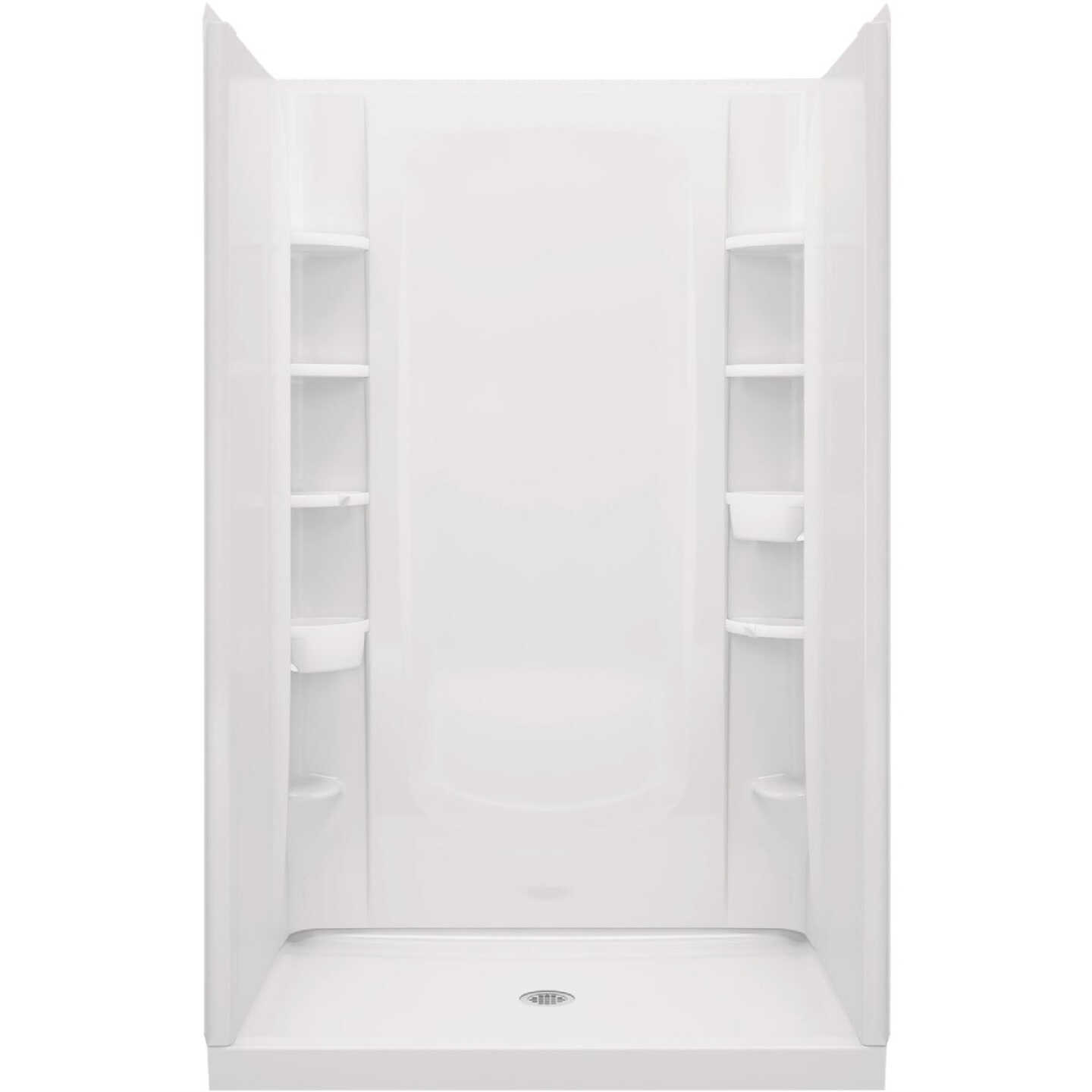 Sterling GUARD+ 48 In. W x 34 In. D Center Drain Shower Pan, White Image 2