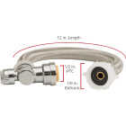 QuickFitting 1/2 In. Push-to-Connect Angle Stop Valve x 7/8 In. Ballcock x 12 In. Braided Stainless Steel Toilet Connector Hose Image 6