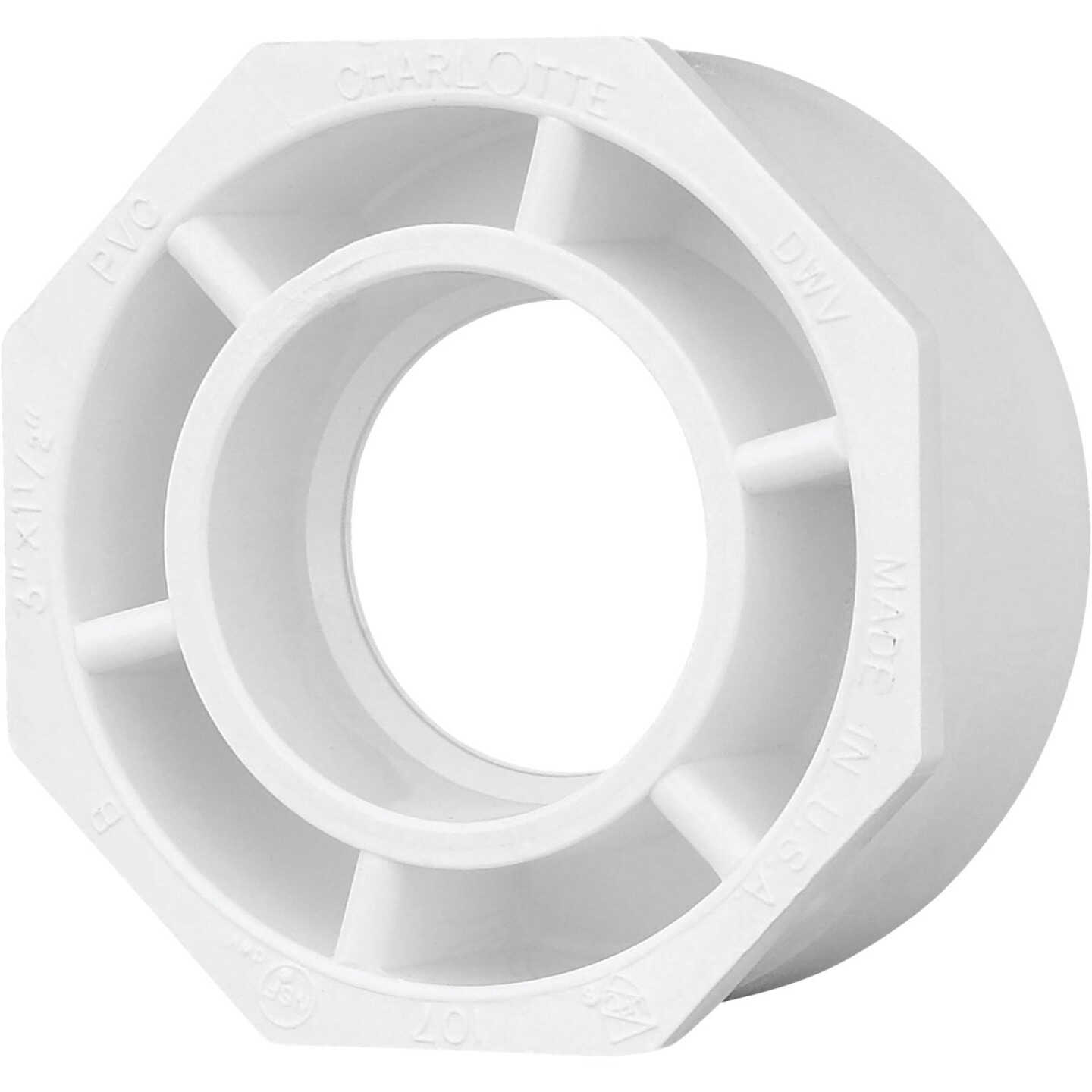 Charlotte Pipe 3 In. SPG x 1-1/2 In. Hub Schedule 40 DWV Reducing PVC Bushing Image 1