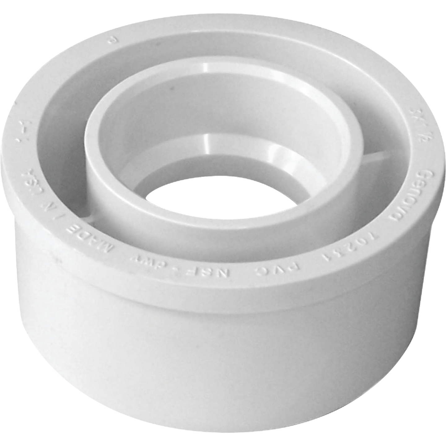 Charlotte Pipe 3 In. SPG x 2 In. Hub Schedule 40 DWV Reducing PVC Bushing Image 1