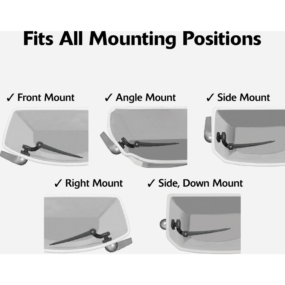 Korky StrongARM Universal Chrome Tank Lever with Wave Style Handle Image 2