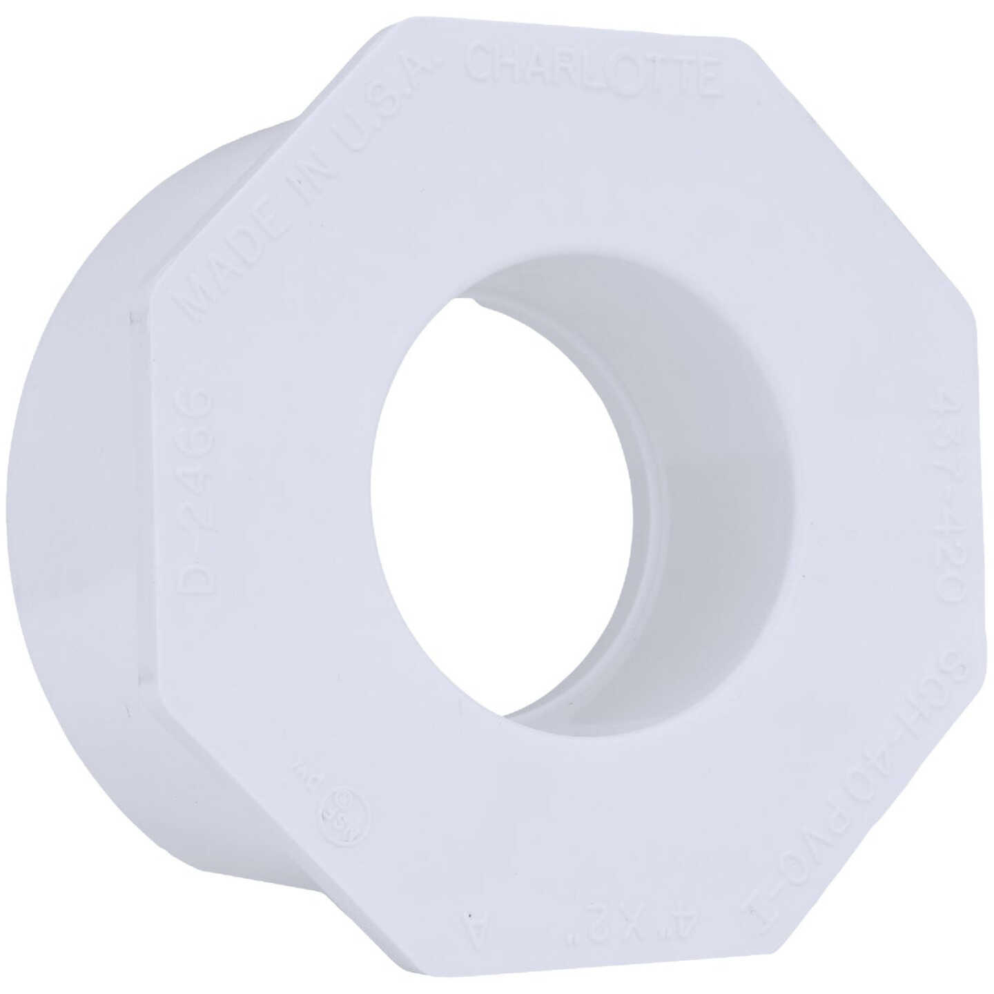 Charlotte Pipe 4 In. SPG x 2 In. Slip Schedule 40 PVC Bushing Image 1