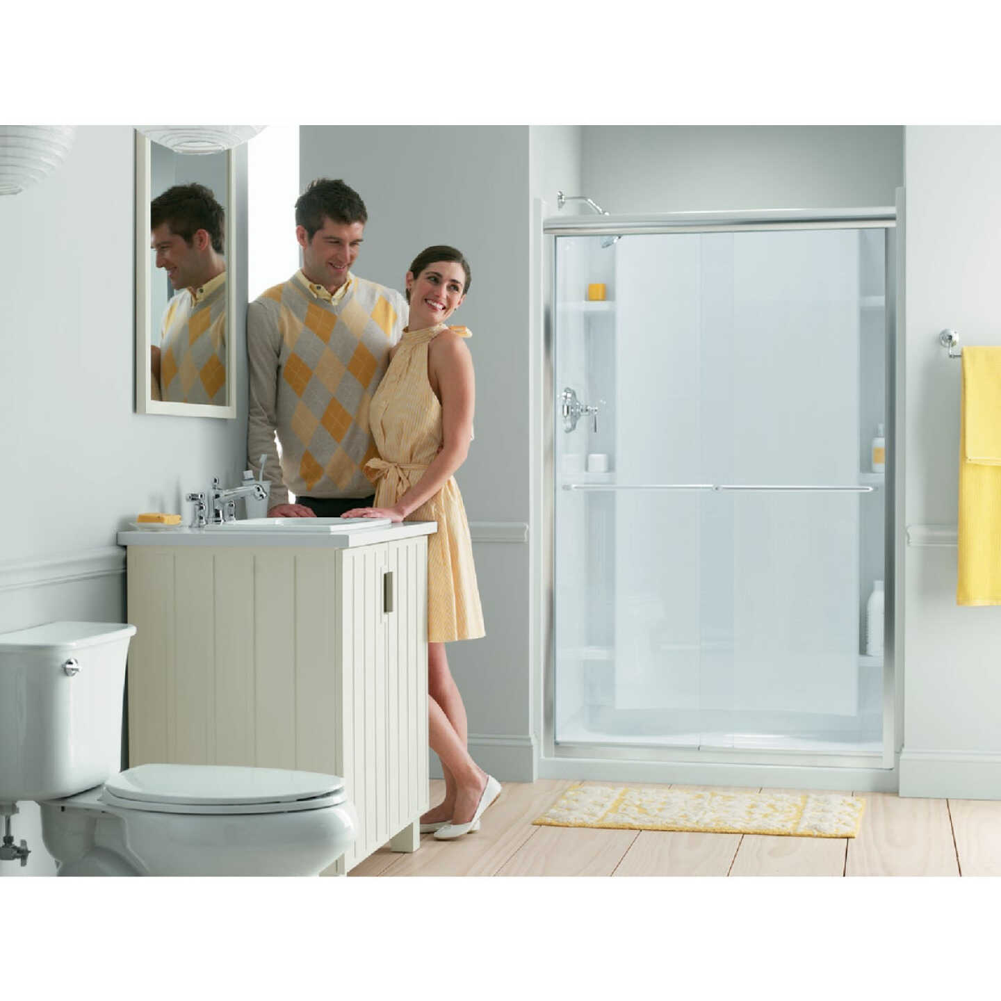 Sterling Finesse 47-5/8 In. W. X 70-5/16 In. H. Chrome Frameless Clear Sliding Shower Door Image 2