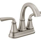 Delta Geist Brushed Nickel 2-Handle Lever Centerset Bathroom Faucet Image 1