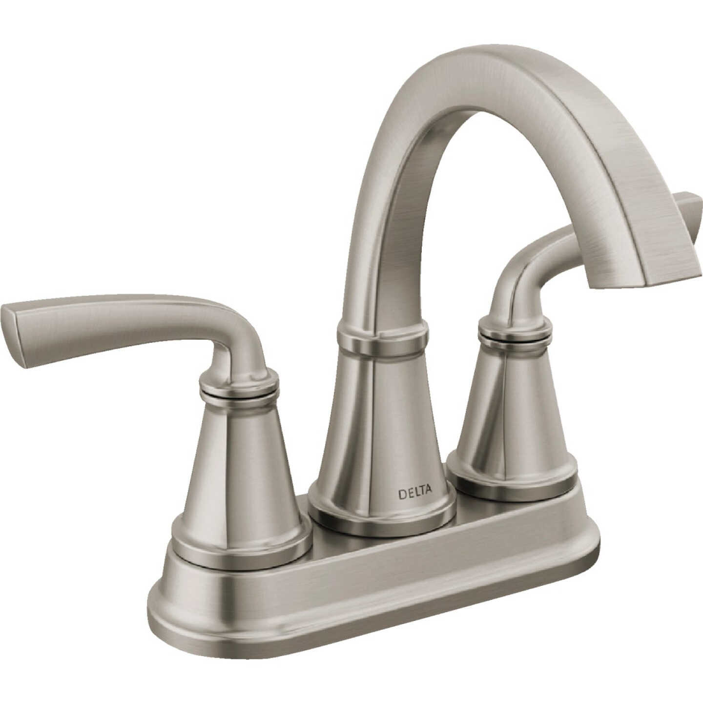 Delta Geist Brushed Nickel 2-Handle Lever Centerset Bathroom Faucet Image 1