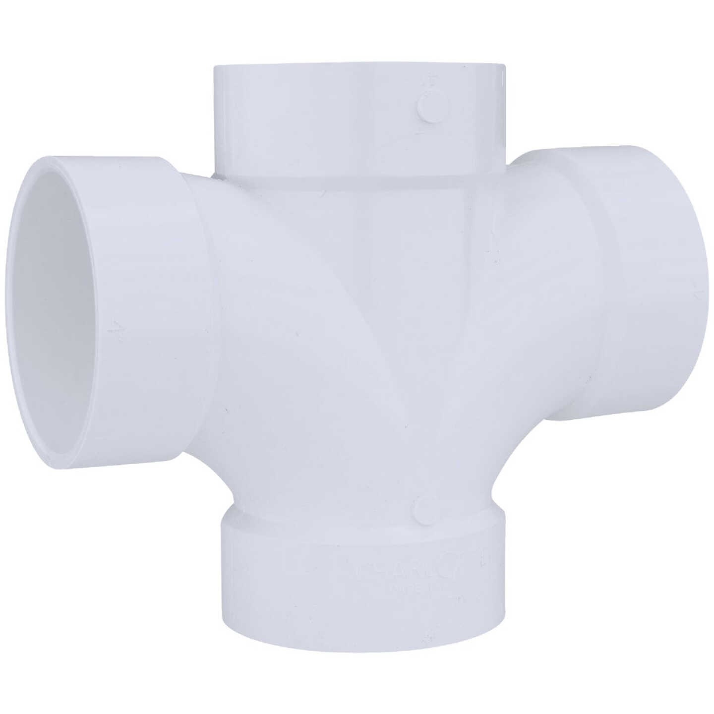 Charlotte Pipe 4 In. Double Sanitary DWV PVC Tee Image 1