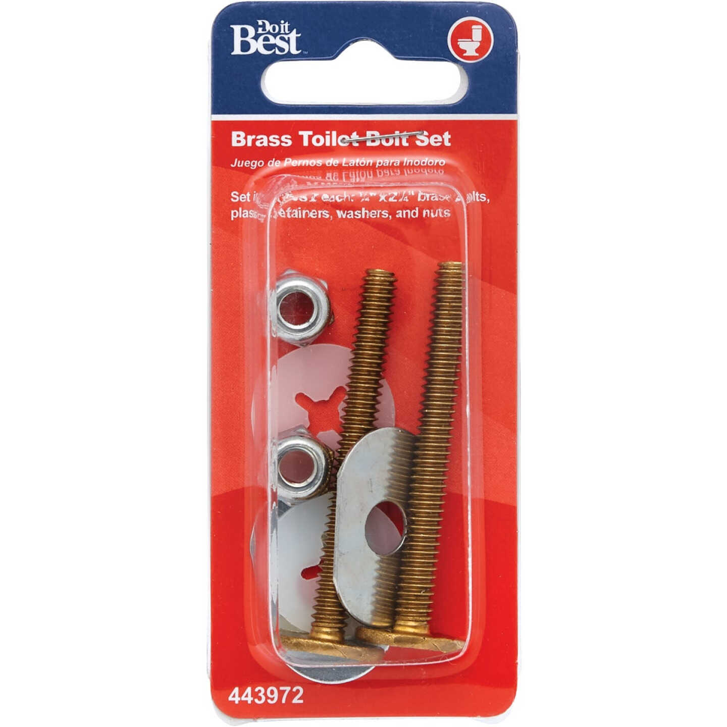 Do it Best 1/4 In. Brass Toilet Bolt Set Image 2