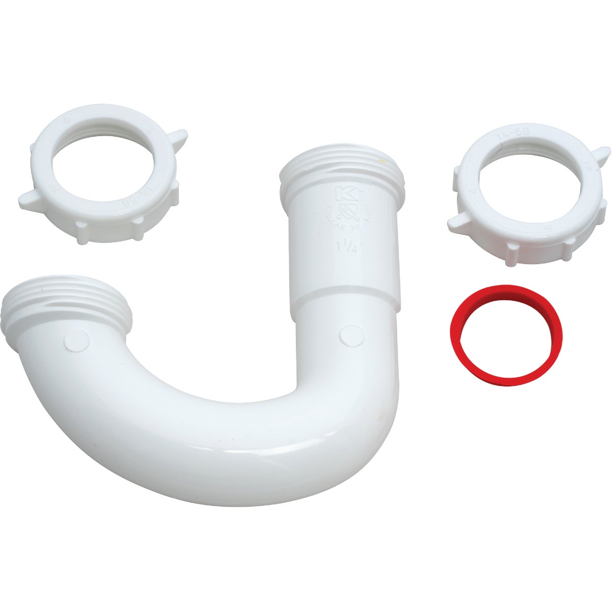 Keeney 1-1/4" White Plastic J-Bend, Heavy Duty Washer Image 5