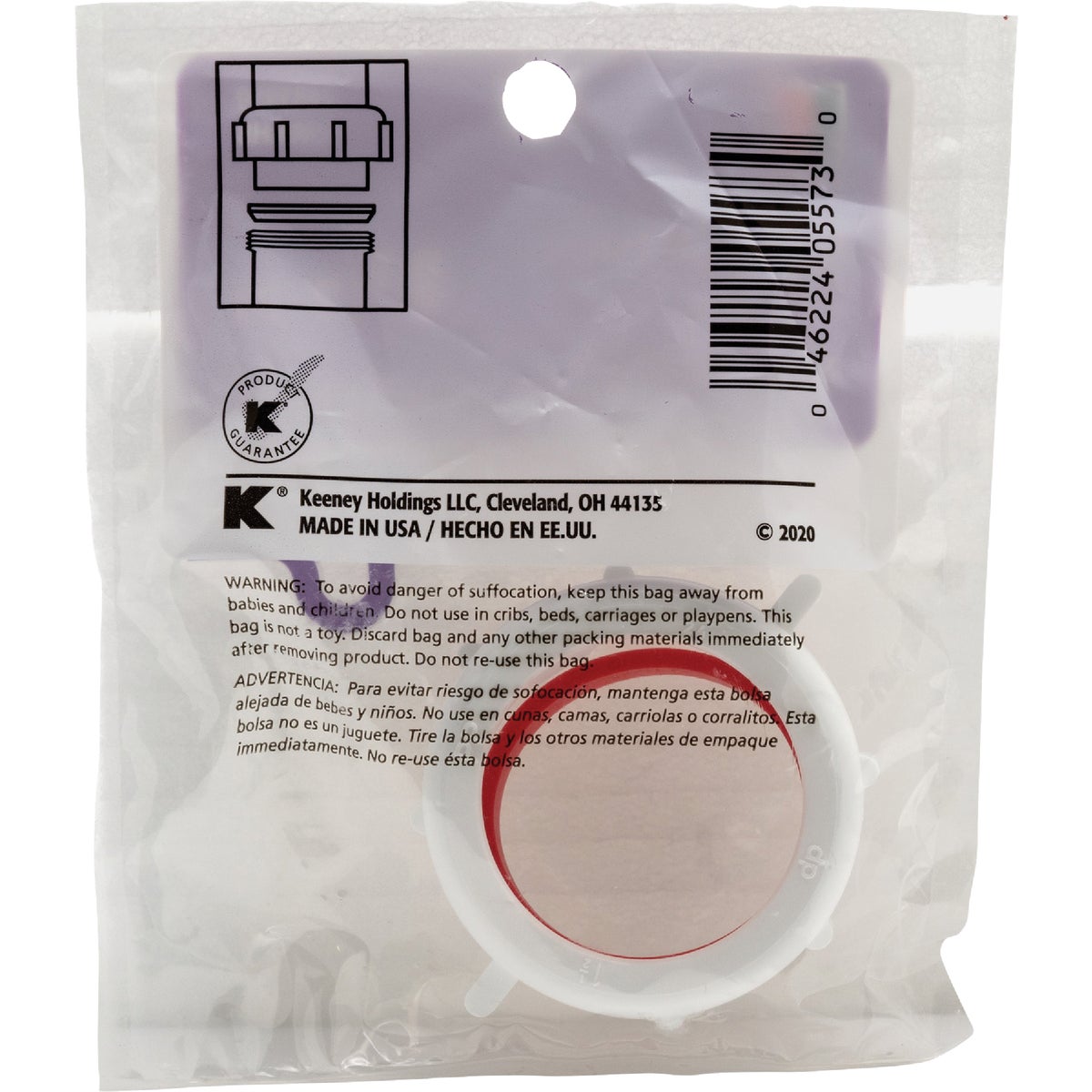 Keeney 1-1/2 In. x 1-1/2 In. White Plastic Slip Joint Nut Image 4