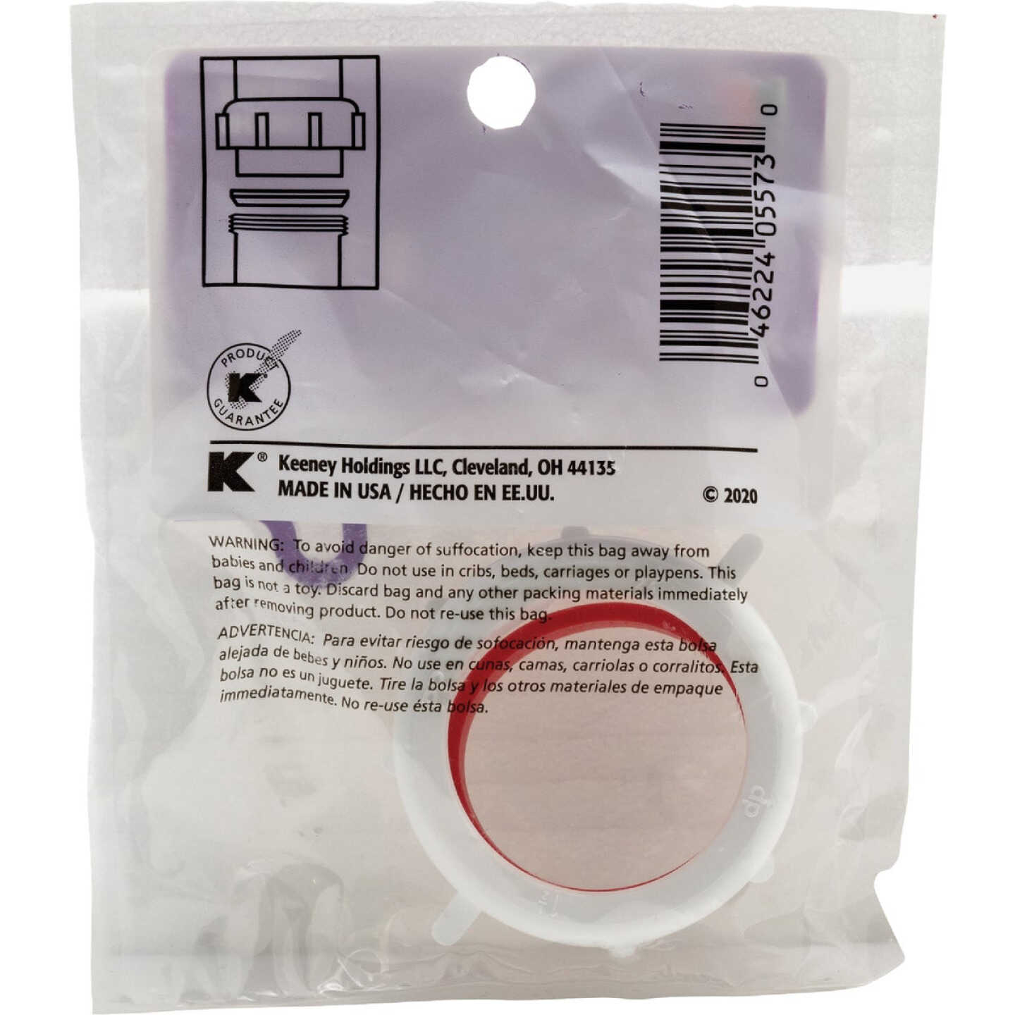 Keeney 1-1/2 In. x 1-1/2 In. White Plastic Slip Joint Nut Image 4