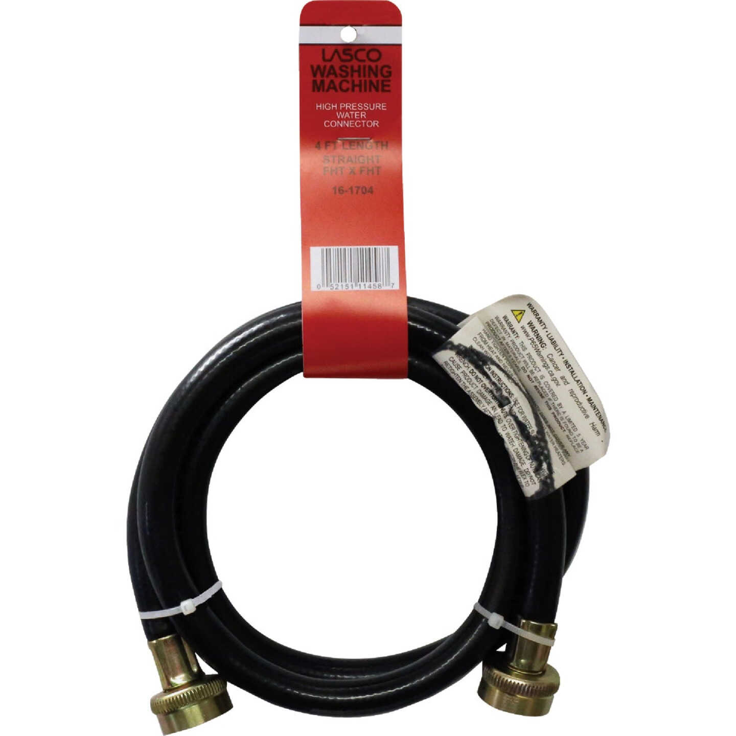 Lasco 3/4 In. x 4 Ft. Rubber Washing Machine Hose Image 2