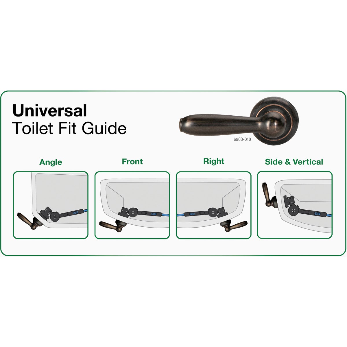 Fluidmaster Perfect Fit Premium Oil-Rubbed Bronze Tank Lever with Plastic Telescoping Arm Image 4