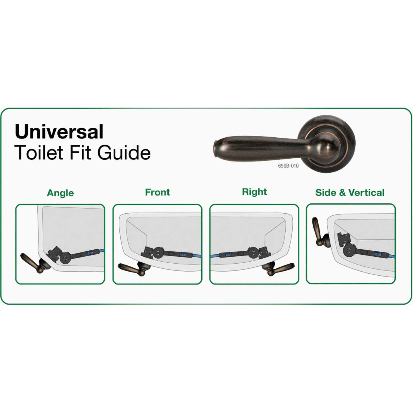 Fluidmaster Perfect Fit Premium Oil-Rubbed Bronze Tank Lever with Plastic Telescoping Arm Image 4