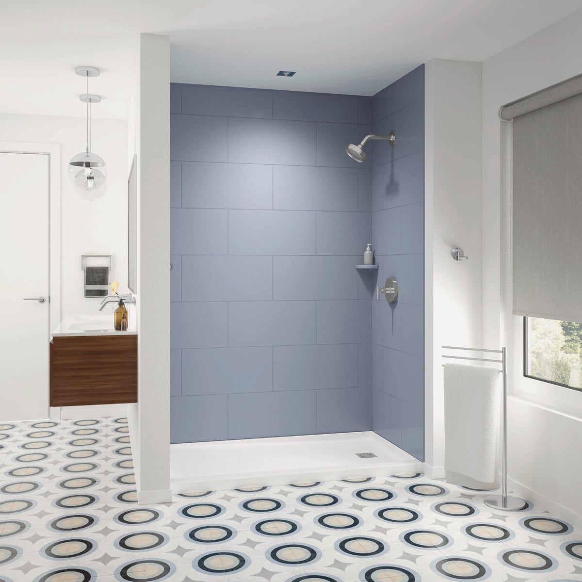 Bootz ShowerCast 6032 60 In. W. x 32 In. D. Left Drain Shower Floor in White Image 2