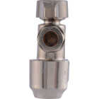 SharkBite 1/2 In. Push-to-Connect x 3/8 in. OD Compression Brushed Nickel Finish Brass Quarter Turn Angle Valve Image 7