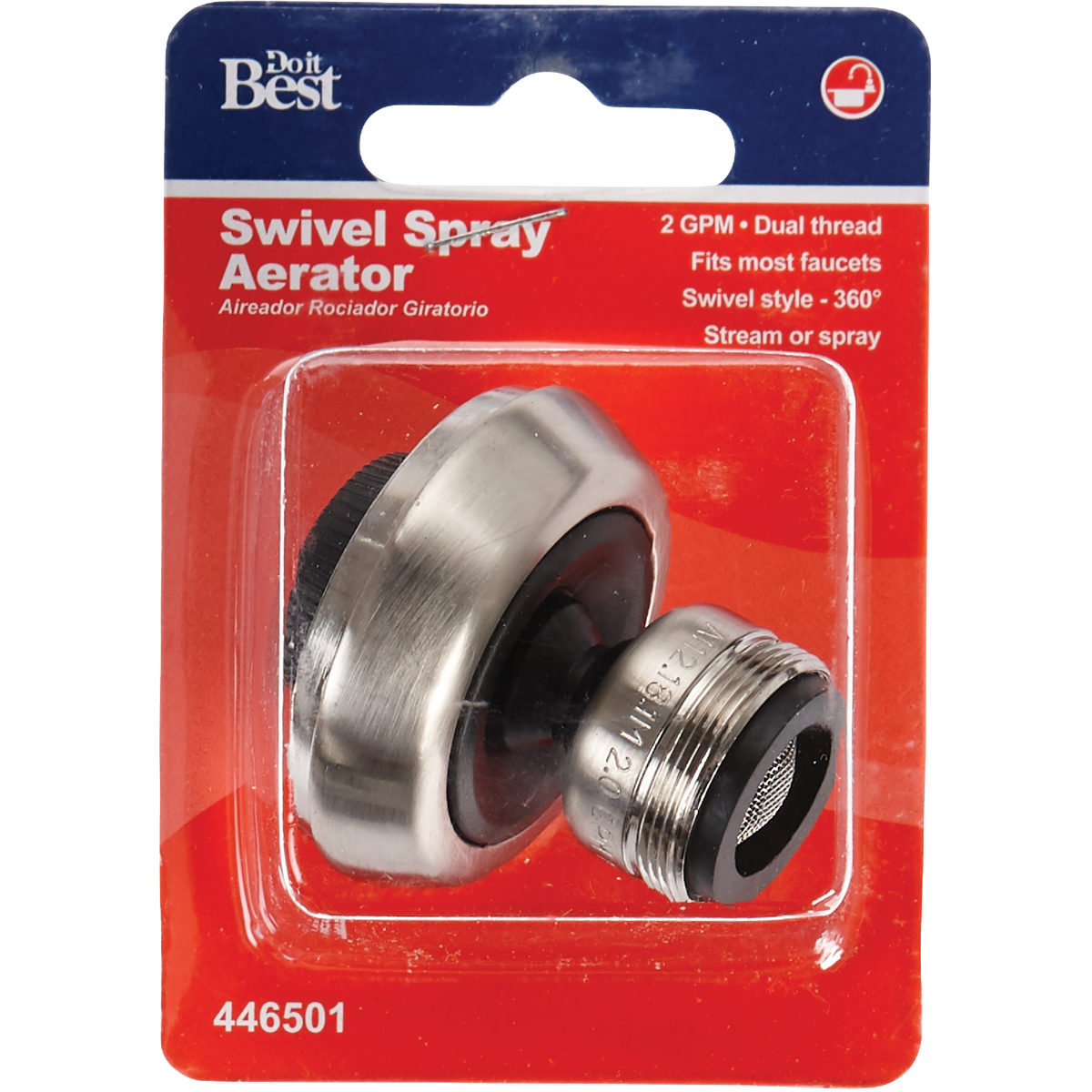Do it 2.0 GPM Swivel Spray Aerator, Brushed Nickel Image 2