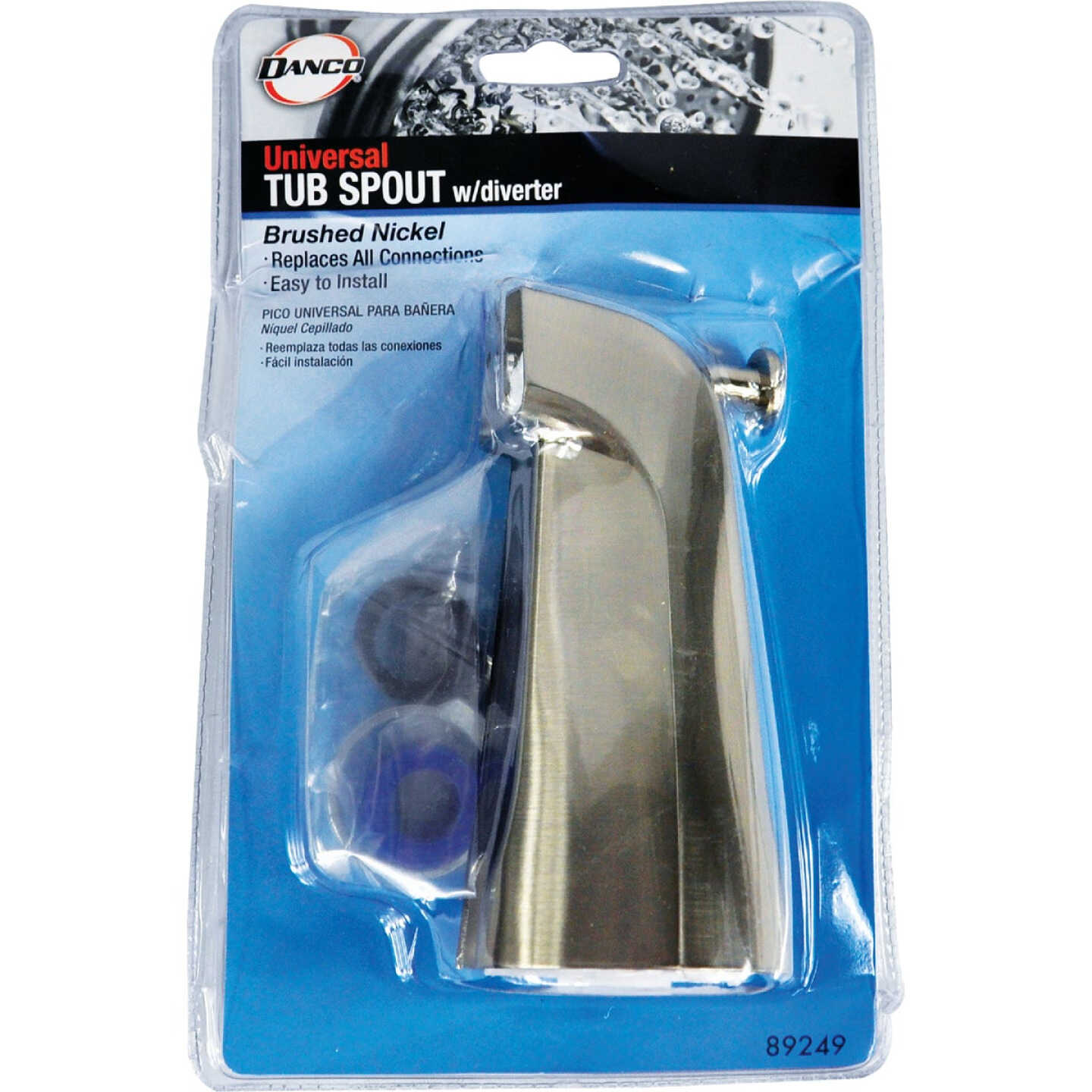 Danco 5 In. Brushed Nickel Bathtub Spout with Diverter Image 2