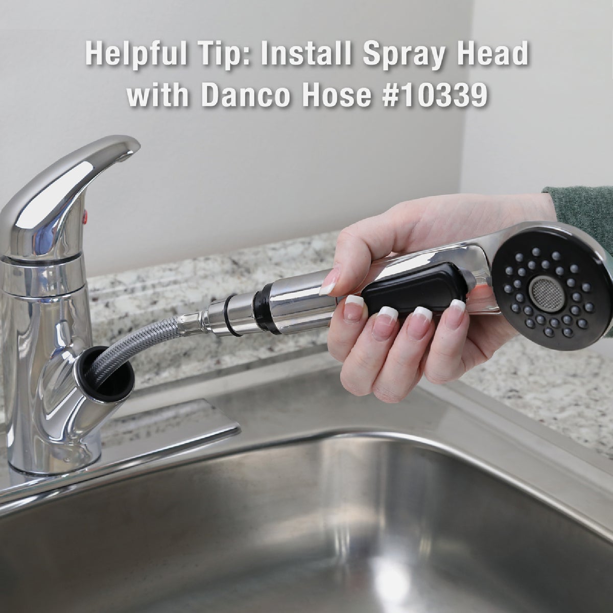 Danco Universal Fit Brushed Nickel Pull-Out Sprayer Head Image 3