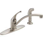 Delta Foundations Stainless Steel Kitchen Faucet With Side Spray Image 1