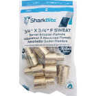 SharkBite 3/4 In. Female Sweat x 3/4 In. CF Brass PEX Adapter (10-Pack) Image 2