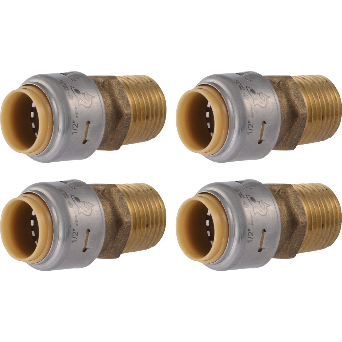 SharkBite 1/2 In. x 1/2 In. MNPT Straight Brass Push-to-Connect Male Adapter (4-Pack)