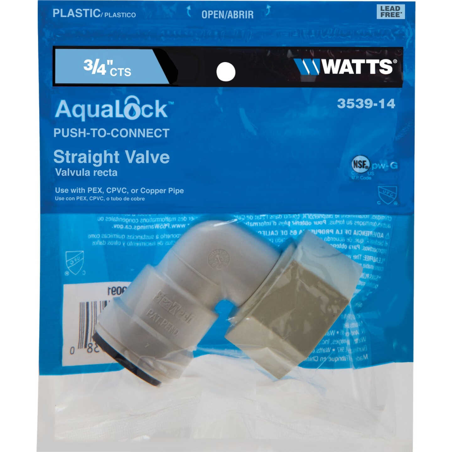Watts 3/4 In. CTS X 3/4 In. QC Plastic Push Valve Image 2