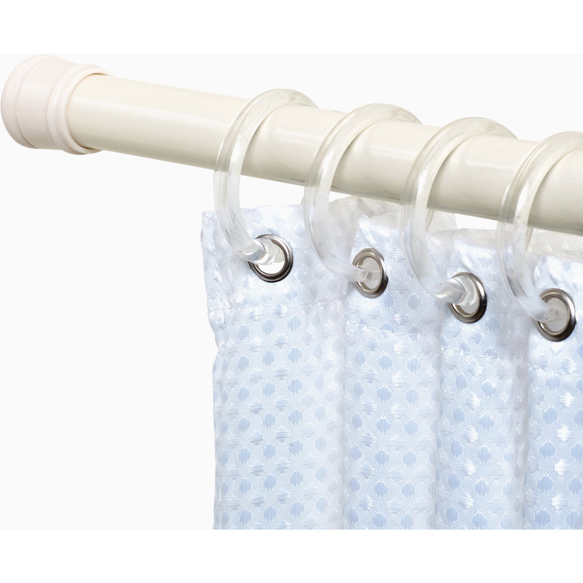 Zenith Zenna Home Straight 34-1/2 In. To 60 In. Adjustable Tension Shower Rod in Bone Image 2
