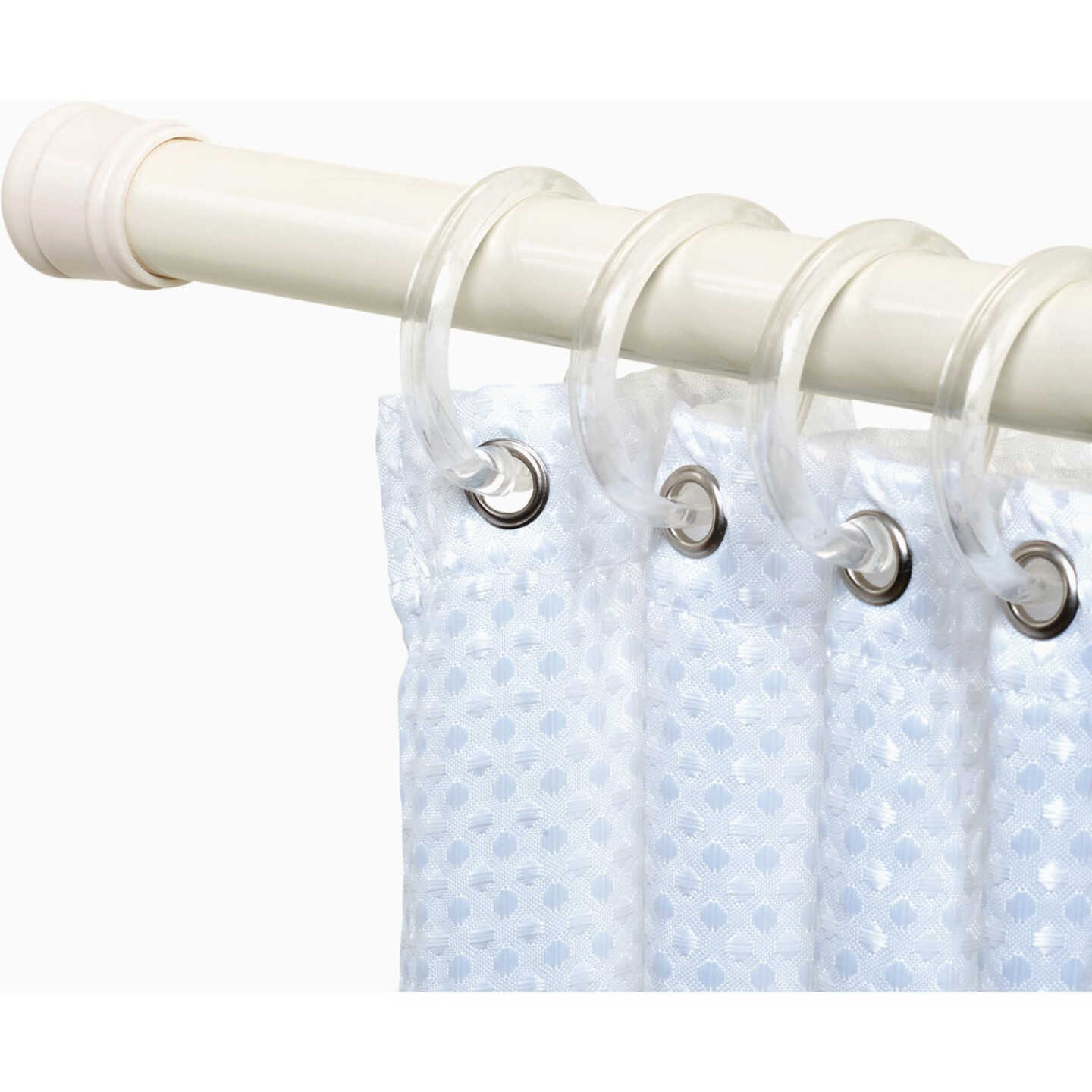 Zenith Zenna Home Straight 34-1/2 In. To 60 In. Adjustable Tension Shower Rod in Bone Image 2