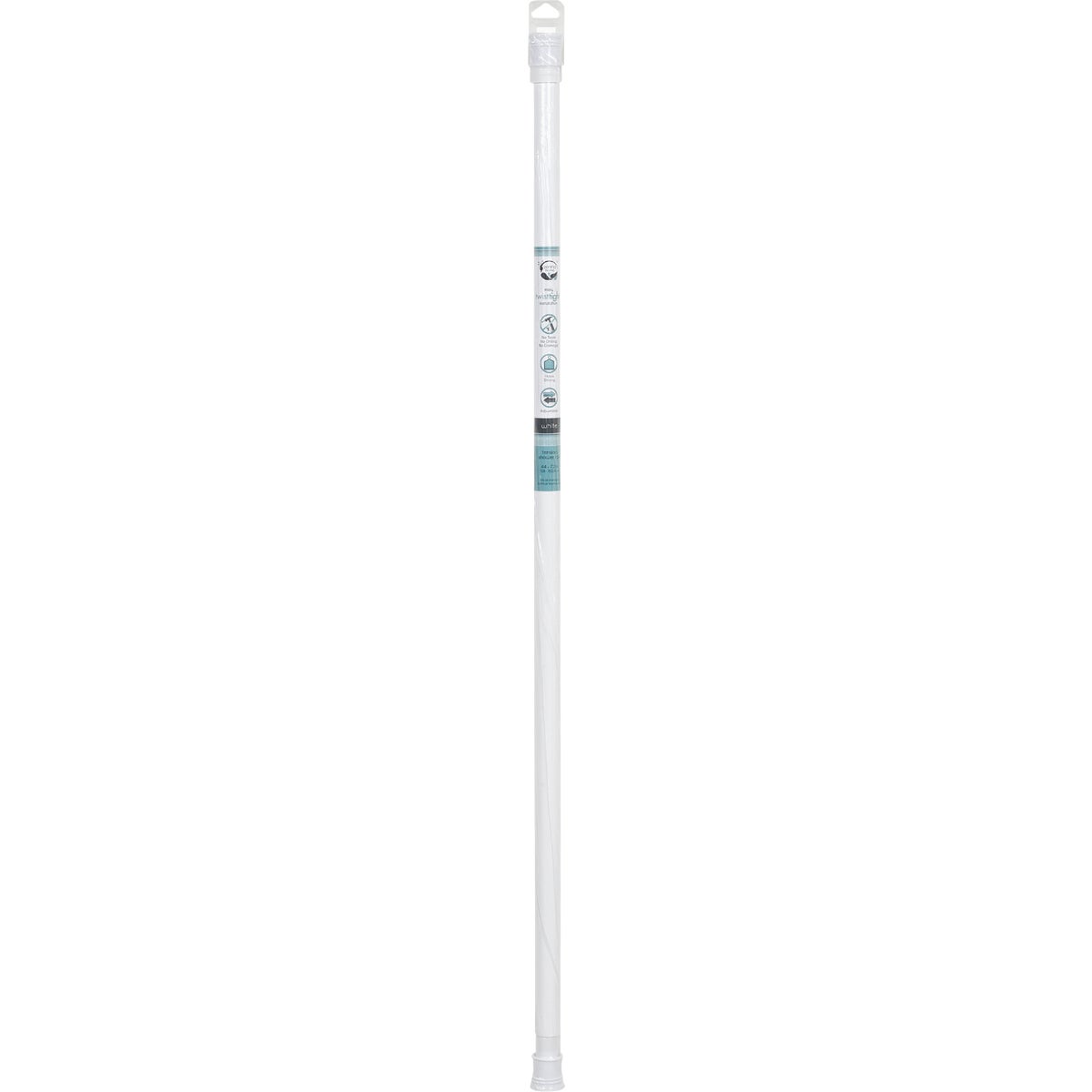Zenith Zenna Home Straight 42 In. To 72 In. Adjustable Tension Shower Rod in White Image 3