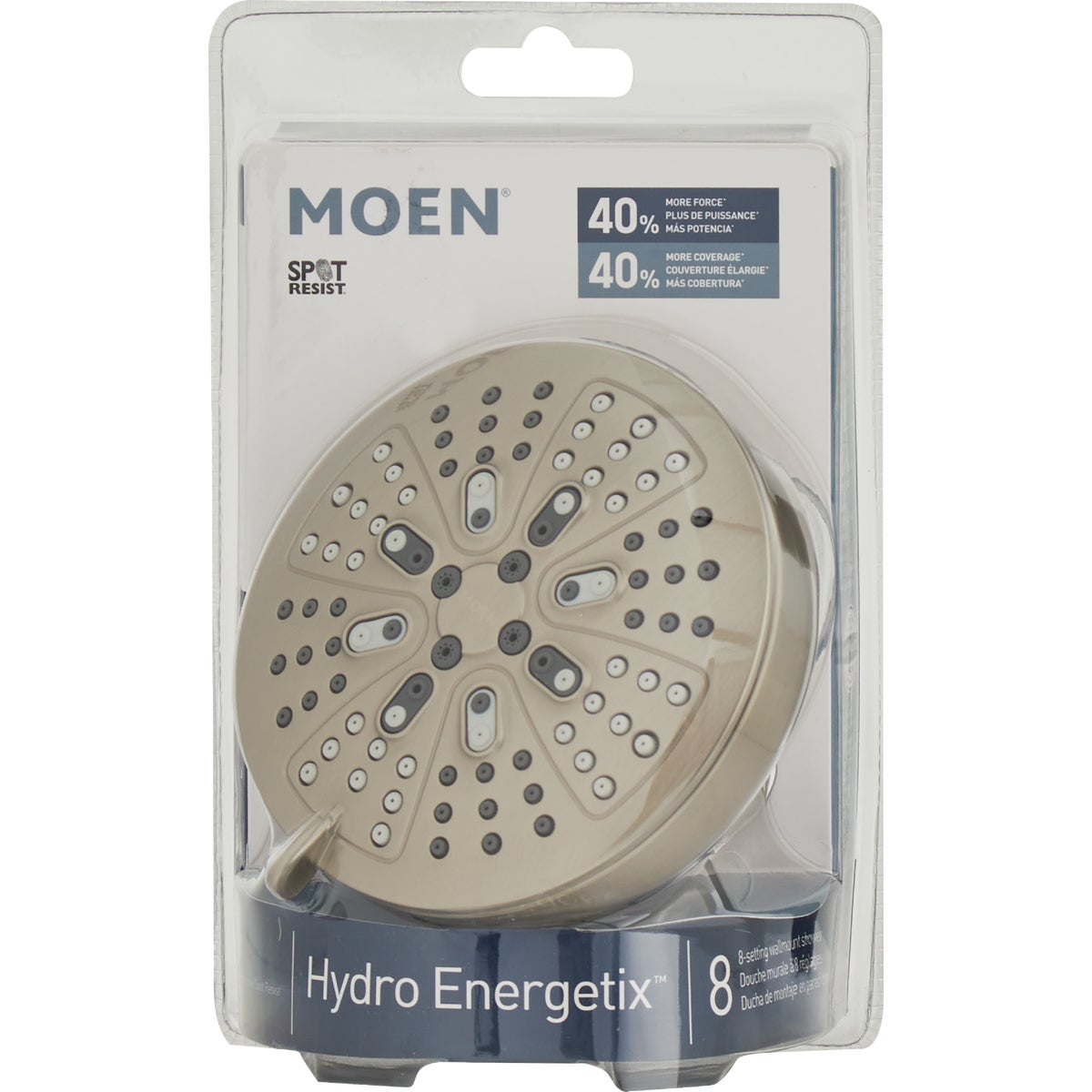 Moen Hydro Energetix Spot Resistant Brushed Nickel 8-function 4.75 In. Dia. Spray Head Fixed Shower Image 4