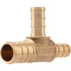 SharkBite 1/2 In. x 3/8 In. x 3/8 In. Barb Brass PEX Tee Image 1