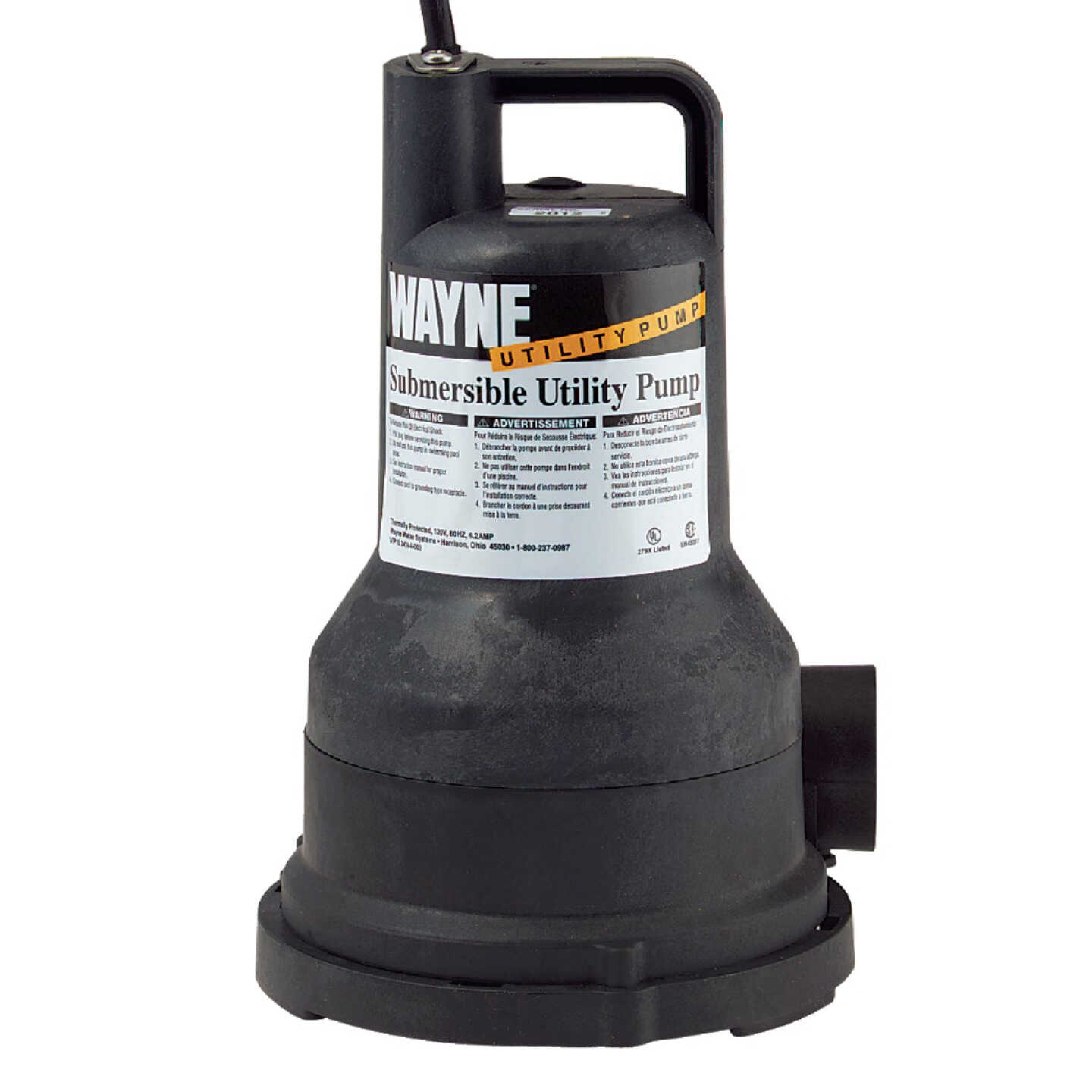 Wayne 1/3 HP Submersible Utility Pump Image 1