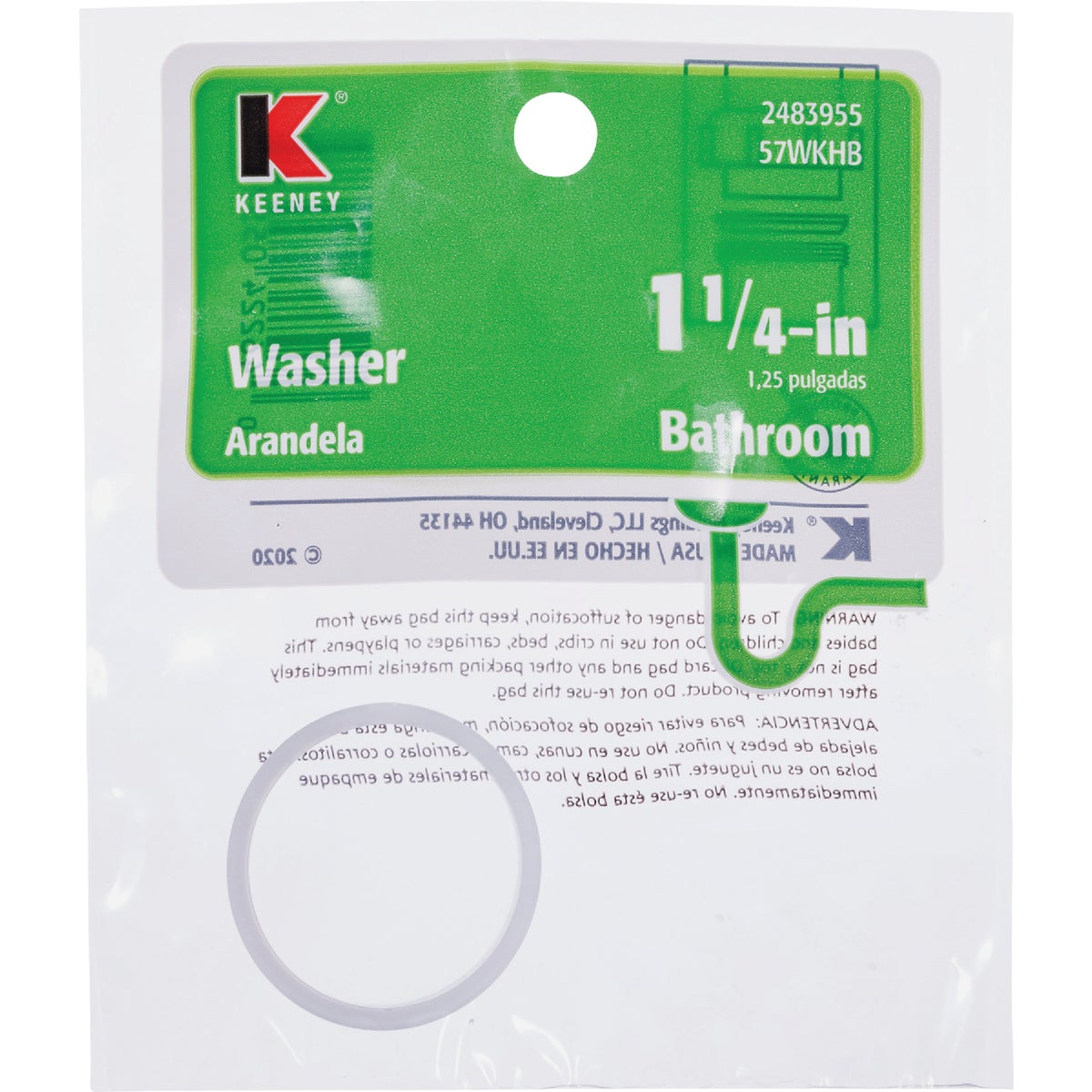 Keeney 1-1/4 In. Clear Poly Slip Joint Washer Image 3