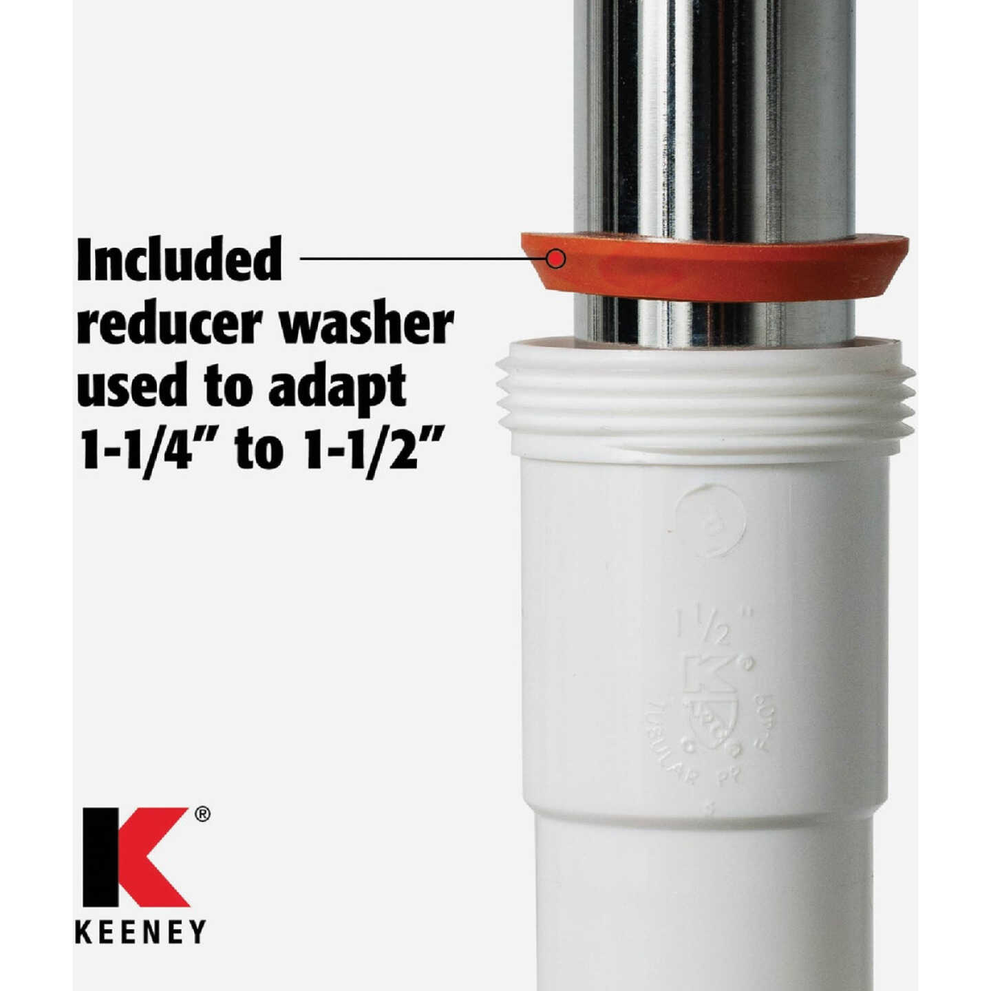 Keeney 1-1/2 In. x 1-1/4 In. Clear Poly Slip Joint Washers (2-Pack) Image 2