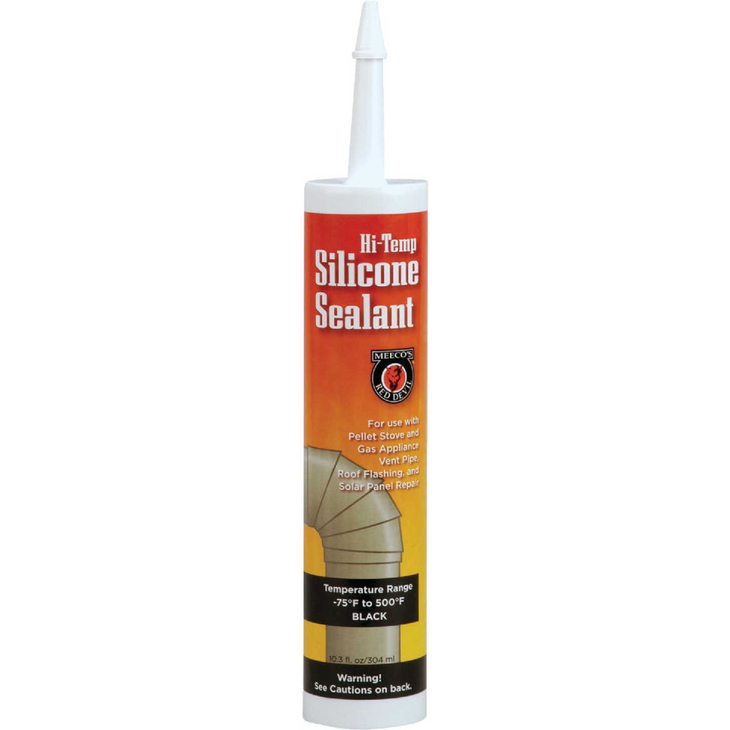 Meeco's Red Devil 10.3 Oz. Black Silicone Hi-Temp Sealant Image 1