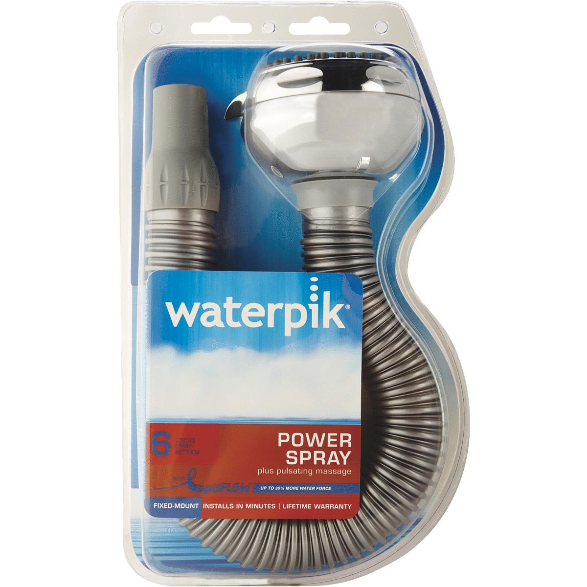 Waterpik Flex 6-Spray 2.5 GPM Chrome Showerhead with Flexible Arm