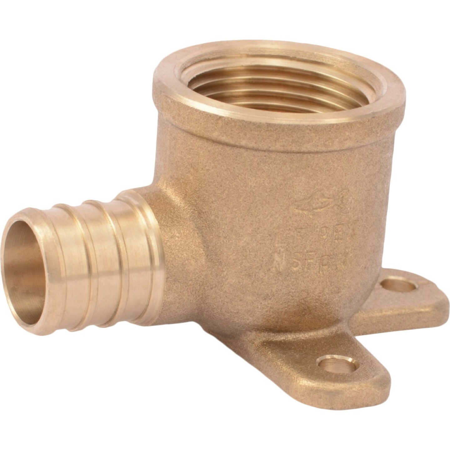 SharkBite 3/4 In. CF x 3/4 In. FPT Barbed 90 Deg. Drop Ear Brass Elbow (1/4 Bend) Image 1
