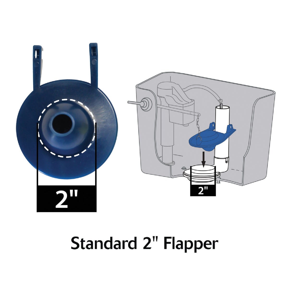Korky Briggs Vacuity Toilets Rubber Flapper with Adjustable Float and Stainless Steel Chain Image 2