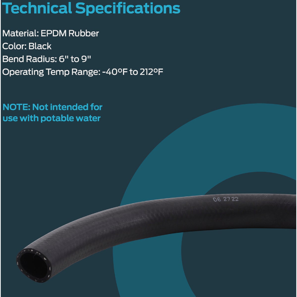 Eastman EZ-Flo 2 Ft. 7/8 In. ID 1-1/8 In. OD Disposal/Air Gap Hose Image 3