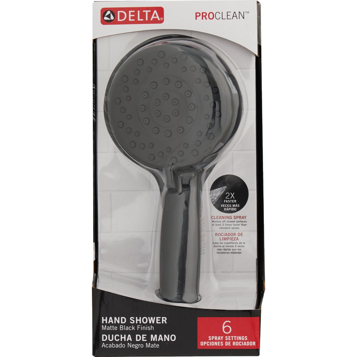 Delta ProClean 6-Spray 1.75 GPM Hand Shower, Matte Black Image 6