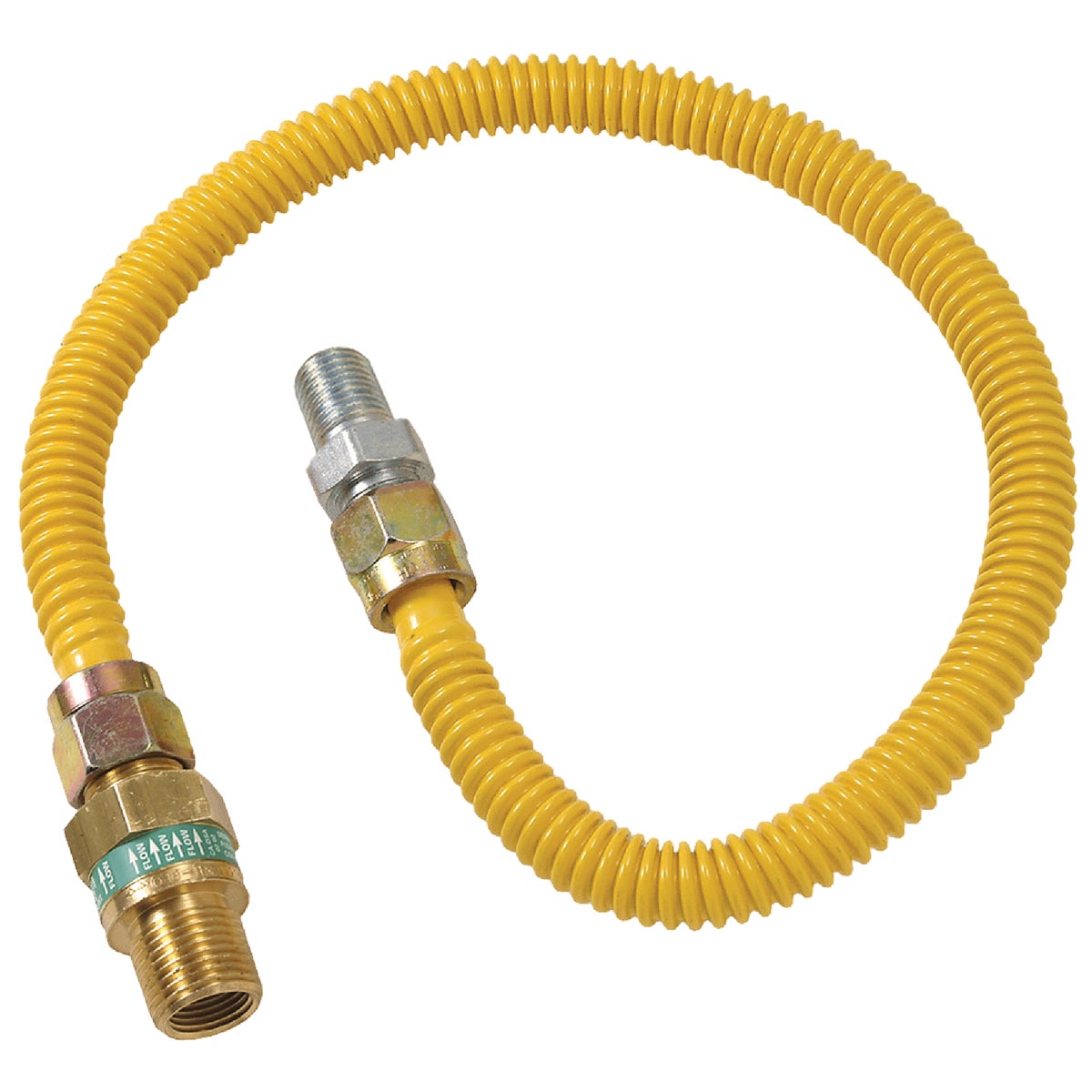 Dormont 1/2 In. OD x 18 In. Coated Stainless Steel Gas Connector, 1/2 In. MIP (Tapped 3/8 In. FIP) x 1/2 In. MIP SmartSense Image 1