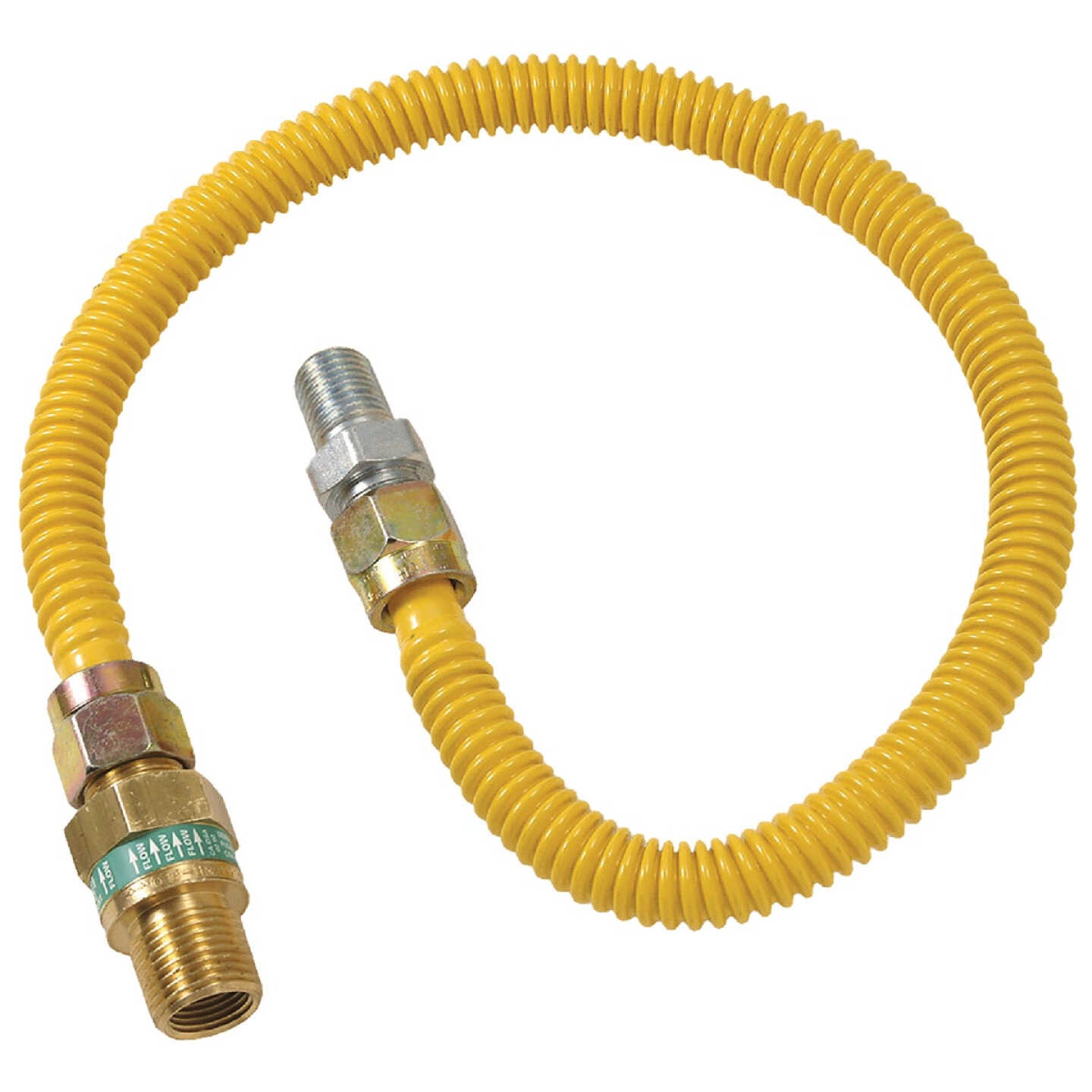 Dormont 1/2 In. OD x 18 In. Coated Stainless Steel Gas Connector, 1/2 In. MIP (Tapped 3/8 In. FIP) x 1/2 In. MIP SmartSense Image 1