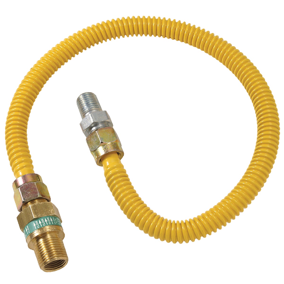 Dormont 1/2 In. OD x 24 In. Coated Stainless Steel Gas Connector, 1/2 In. MIP (Tapped 3/8 In. FIP) x 1/2 In. MIP SmartSense Image 1