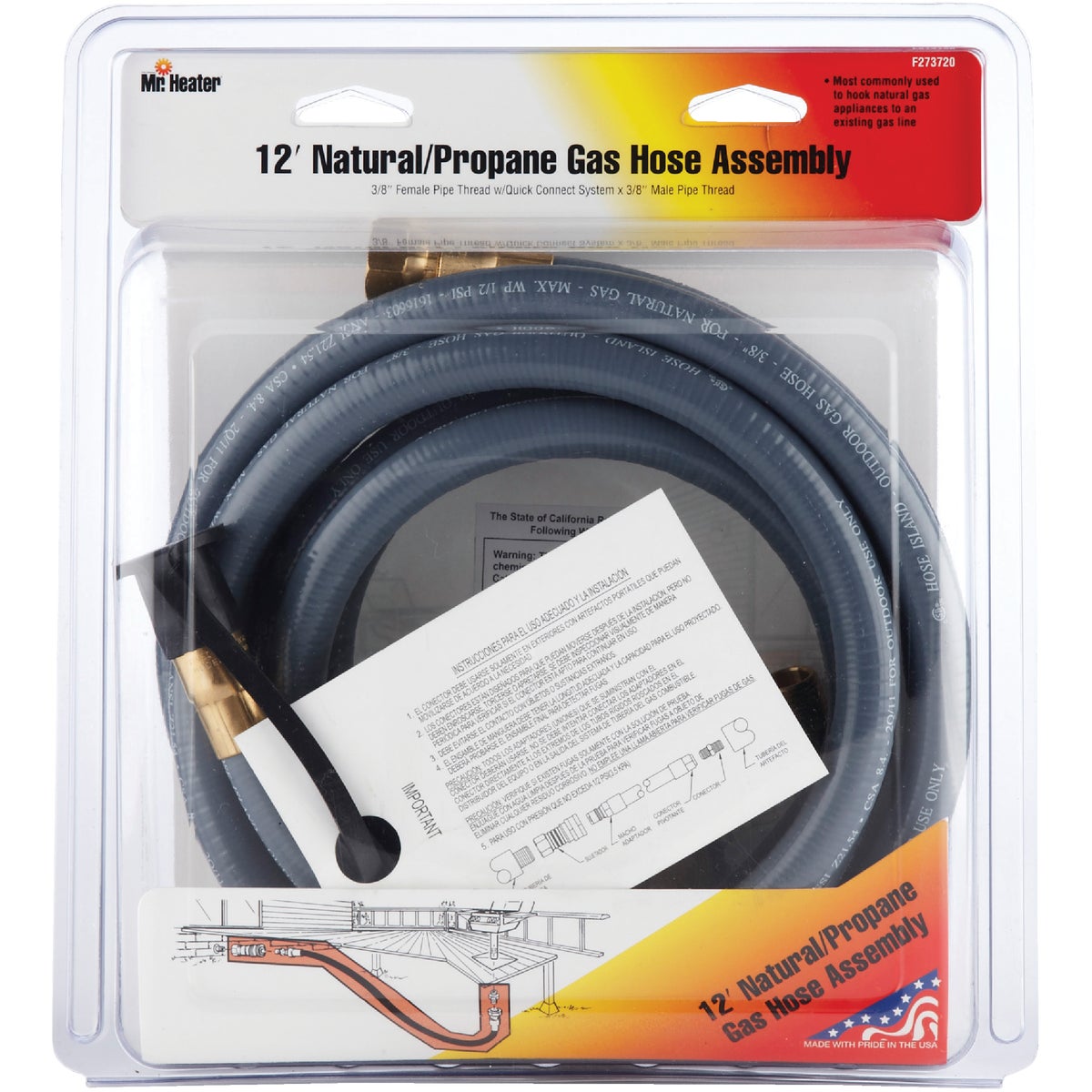 MR. HEATER 12 Ft. 3/8 In. Thermoplastic Natural/Propane Gas Patio Hose Assembly Image 2