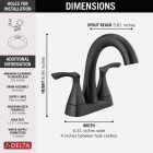 Delta Sandover Matte Black 2-Handle Centerset Pull-Down Bathroom Faucet Image 2