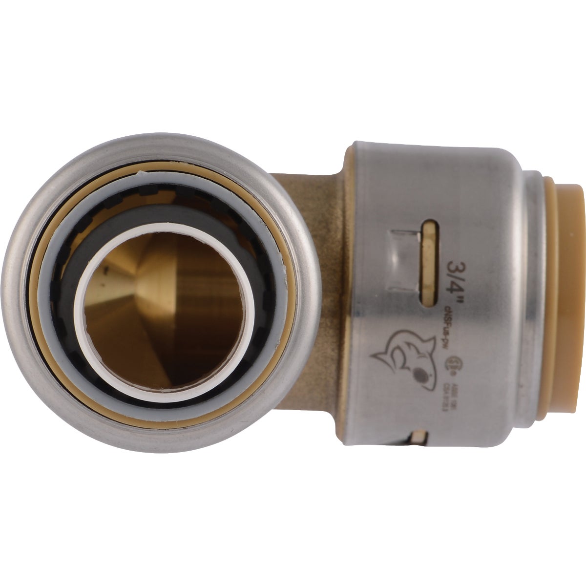 SharkBite 3/4 In. CTS x 3/4 In. Polybutylene 90 Deg. Push-to-Connect Conversion Brass Elbow Image 2