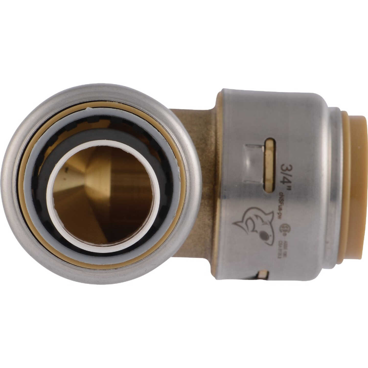 SharkBite 3/4 In. CTS x 3/4 In. Polybutylene 90 Deg. Push-to-Connect Conversion Brass Elbow Image 2